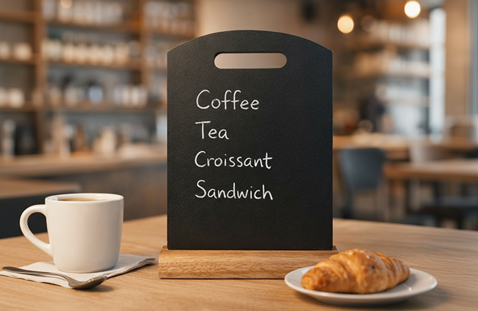 Tabletop Menu Board Frameless
